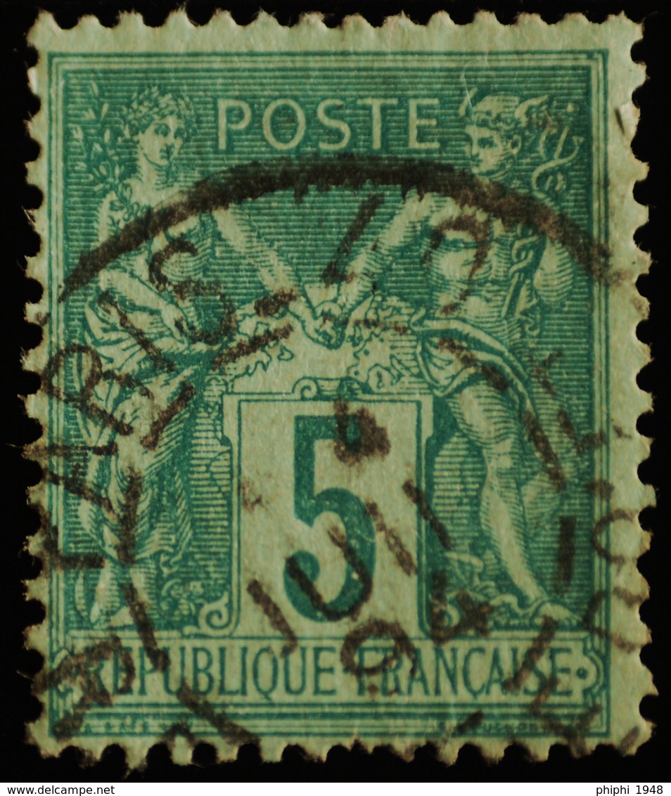 Sage N°75 Type Il O.(CAD) PARIS Rue Etienne Dolet 4 Juil 1894 ( Bur 40 ) - 1876-1898 Sage (Type II)