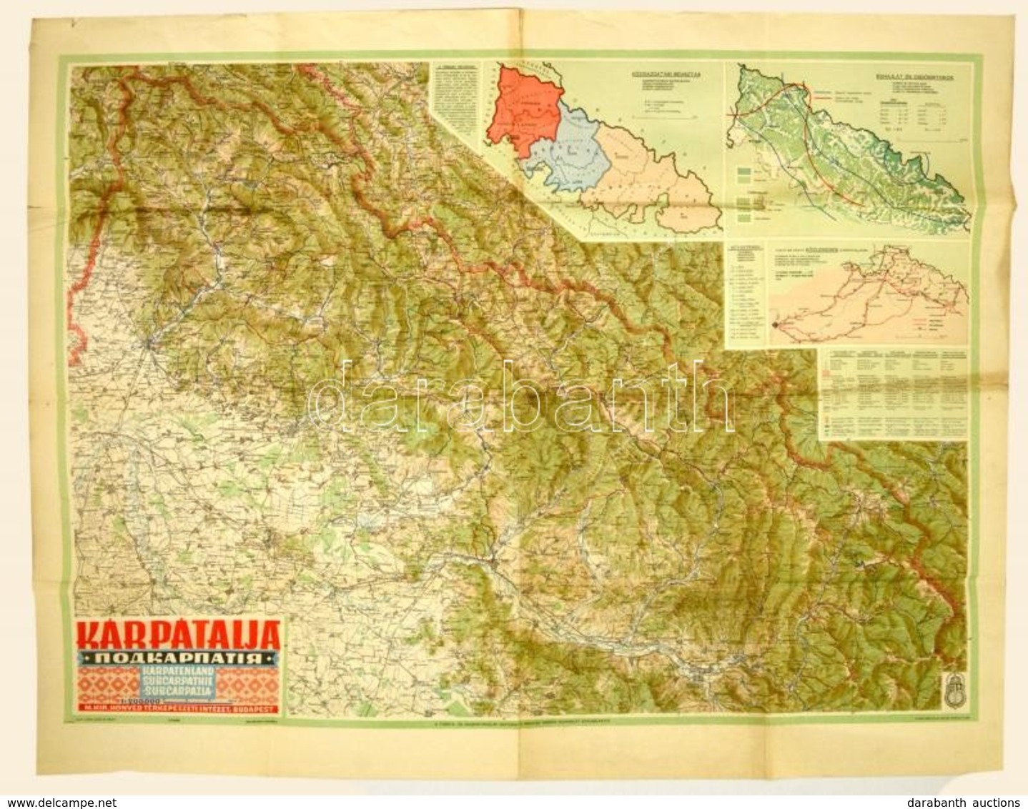 1942 Kárpátalja / Podkarpatiya / Karpatenland / Subcarpathie / Subcarpazia, 1:200000, M. Kir. Honv. Térk. Int., 2. Kiad. - Sonstige & Ohne Zuordnung