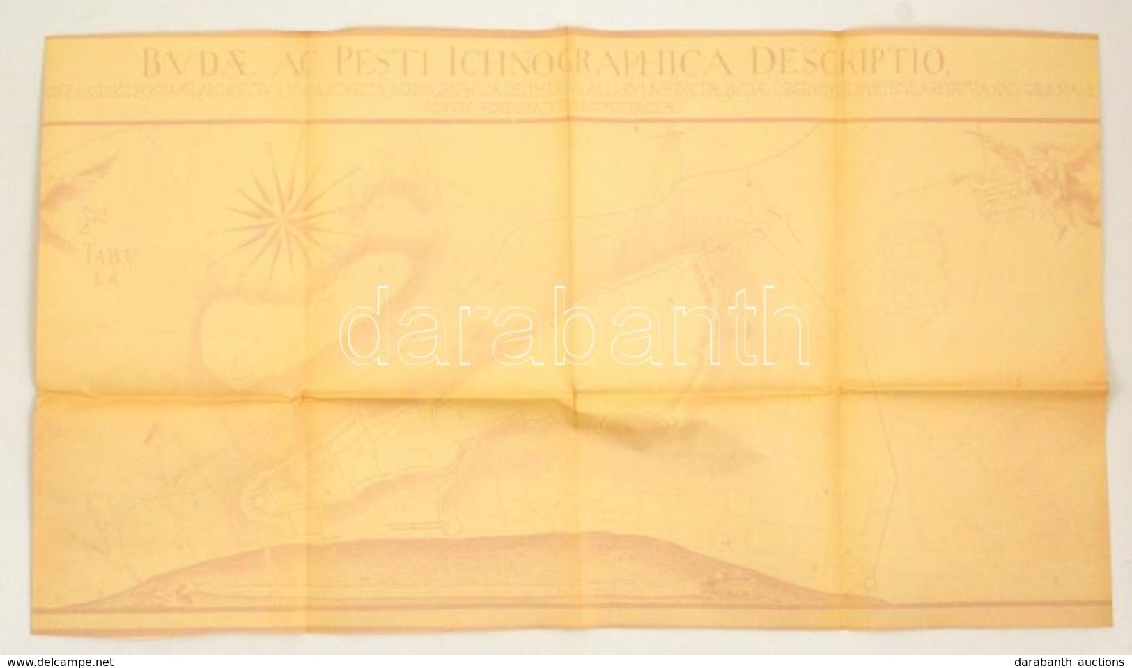 1952 Budae Ac Pesti Ichnographica Descriptio, Rajzolta Horler Ferenc XVII. Század Végi Eredeti Után, 48x125 Cm. - Autres & Non Classés