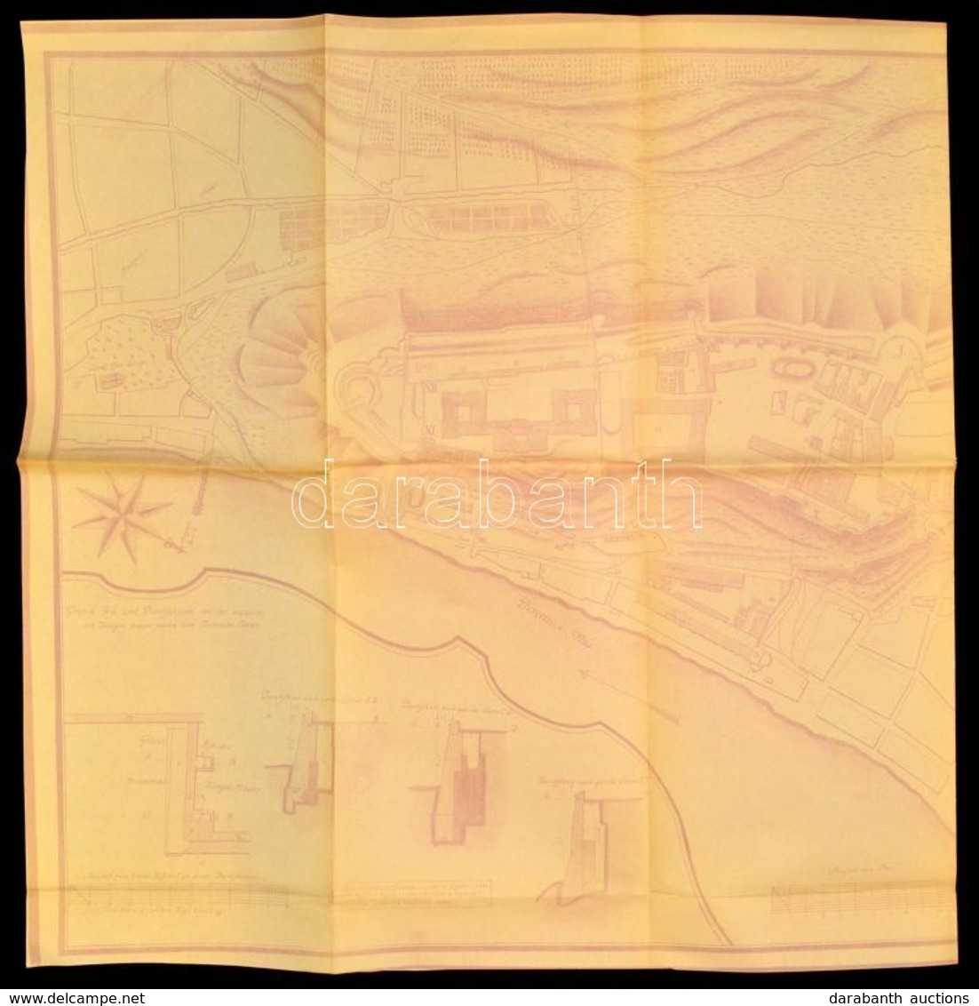 Cca 1950 Budavár Térkép és Helyszínrajz Nagyméretű Másolata. . 150x64 Cm - Autres & Non Classés