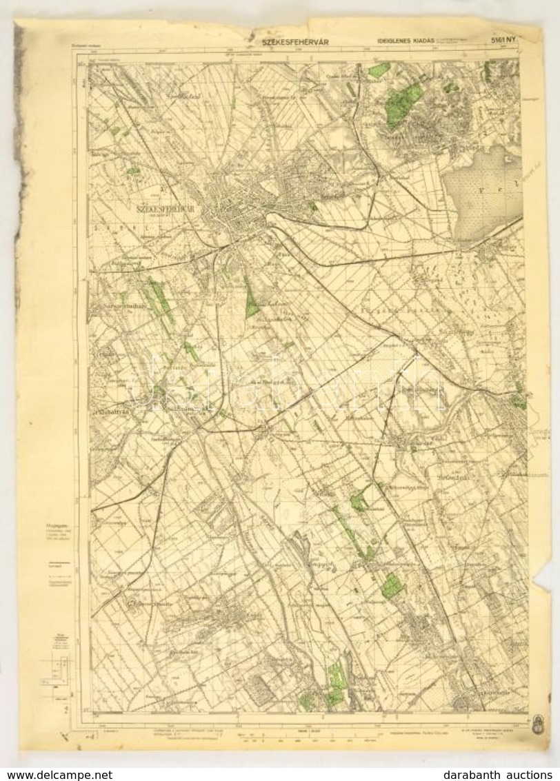 Bicske, Nagykáta, Lajosmizse, Székesfehérvár, Perkáta, Budapest Katonai Térképe, Kiadja A M. Kir. Honvéd Térképészeti In - Other & Unclassified