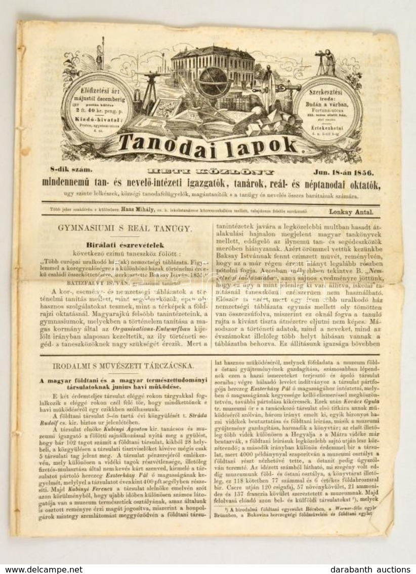 1856 Tanodai Lapok Egy Száma - Sin Clasificación