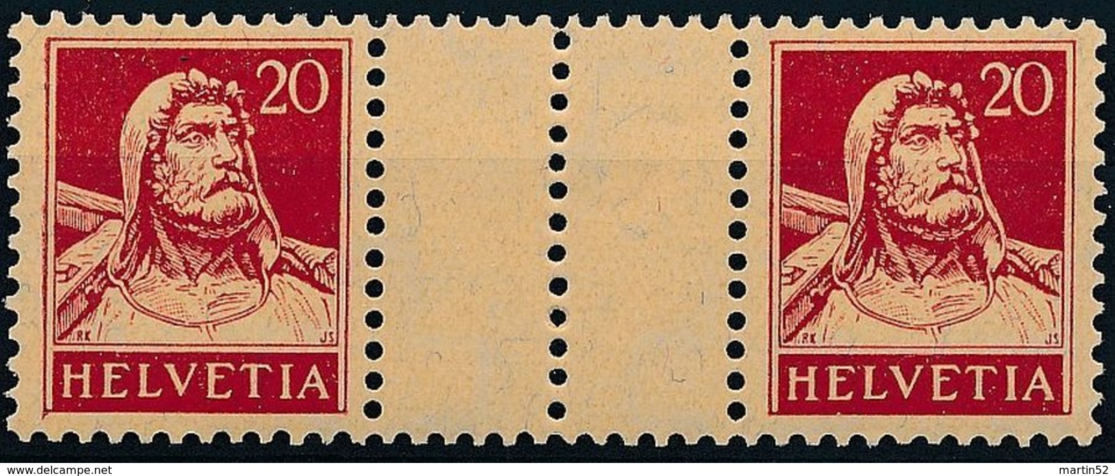 Schweiz Suisse 1927: Zwischensteg / Se-tenant Avec Pont Zu S39 Mi WZ23C ** Postfrisch MNH (Zu CHF 110.00) - Se-Tenant