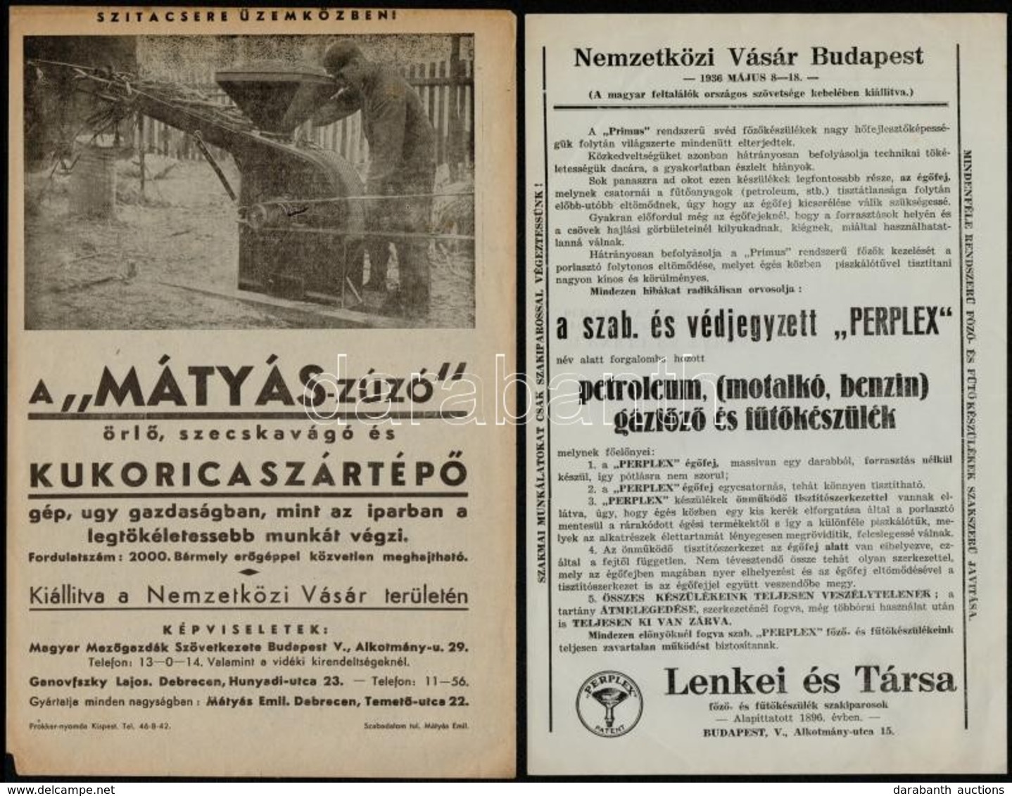 1933-1946 Vegyes Prospektus és Számla Tétel, Db: 
Elzett Vasárúgyár Rt. Gépelt Levele Fejléces Papíron, Singer Varrógép  - Sin Clasificación