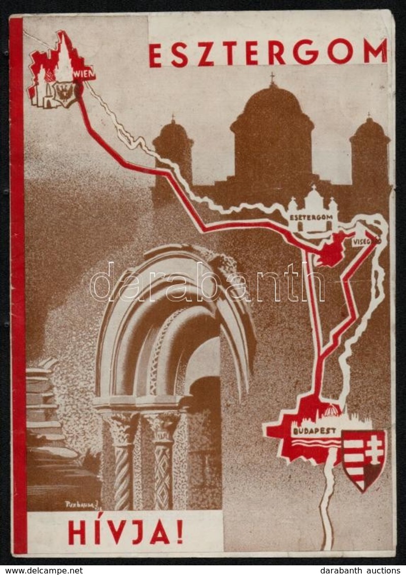 Cca 1935 Esztergomi Kihajtható Képes Idegenforgalmi Ismertető, Jó állapotban - Non Classés