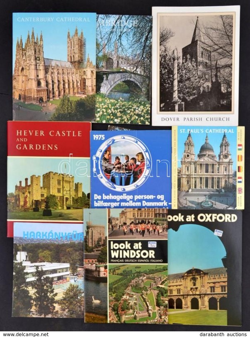 Vegyes Modern Utazási Prospektus Tétel, 10 Db:
Főleg Angliából: St. Paul's Cathedral. Look At Windsor. A Guide To The Pa - Non Classés