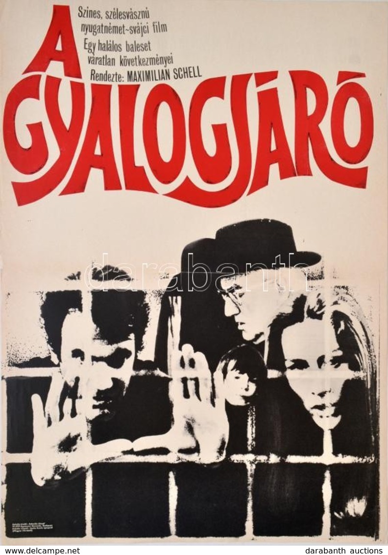 1975 Killer István (?-): A Gyalojáró, Nyugatnémet-svájci Film Plakát, Hajtásnyommal, 57x41 Cm - Other & Unclassified