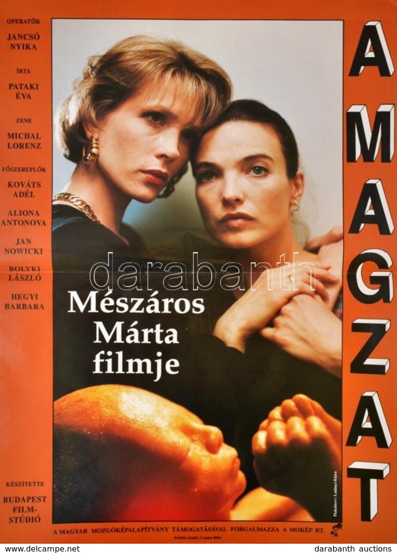 1993 Ladányi Klára (?-): A Magzat, Magyar-lengyel Film Plakát, Rendezte: Mészáros Márta, Hajtásnyommal, 83x58,5 Cm - Other & Unclassified