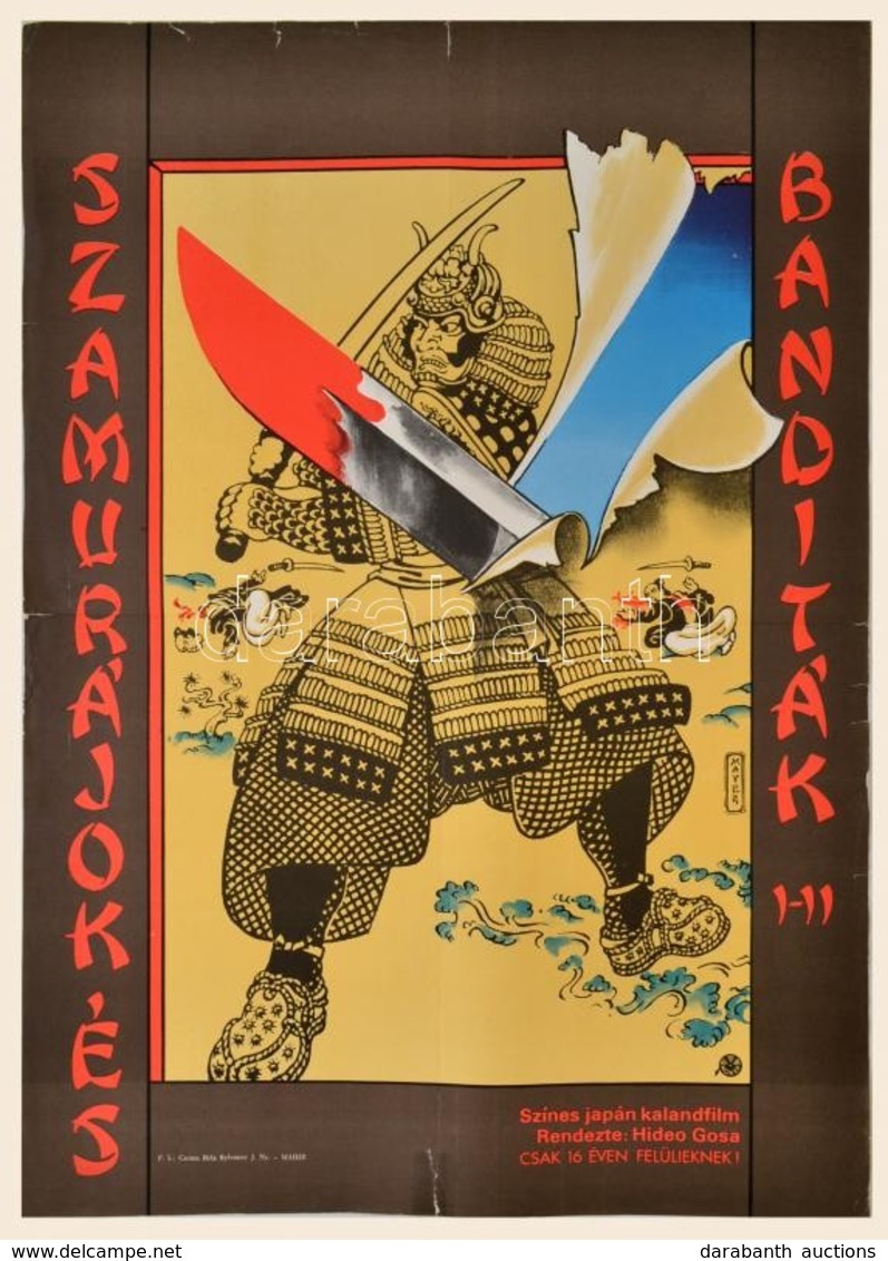 1978 Mayer Gyula (1942-2002): Szamurájok és Banditák I-II., Japán Film Plakát, Javított Szakadásokkal, 61x43 Cm - Other & Unclassified