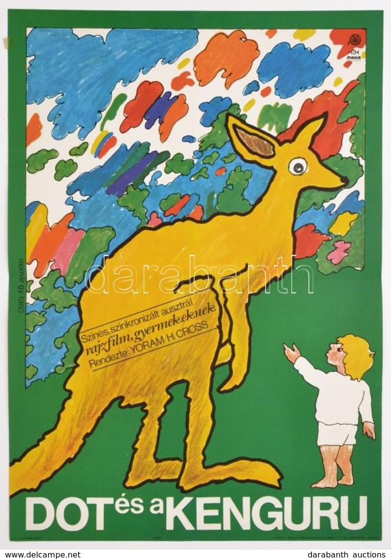 1980 Molnár Gyula (1946-): Dot és A Kenguru, Ausztrál Rajzfilm Plakát, Hajtásnyommal, 57x40 Cm - Sonstige & Ohne Zuordnung