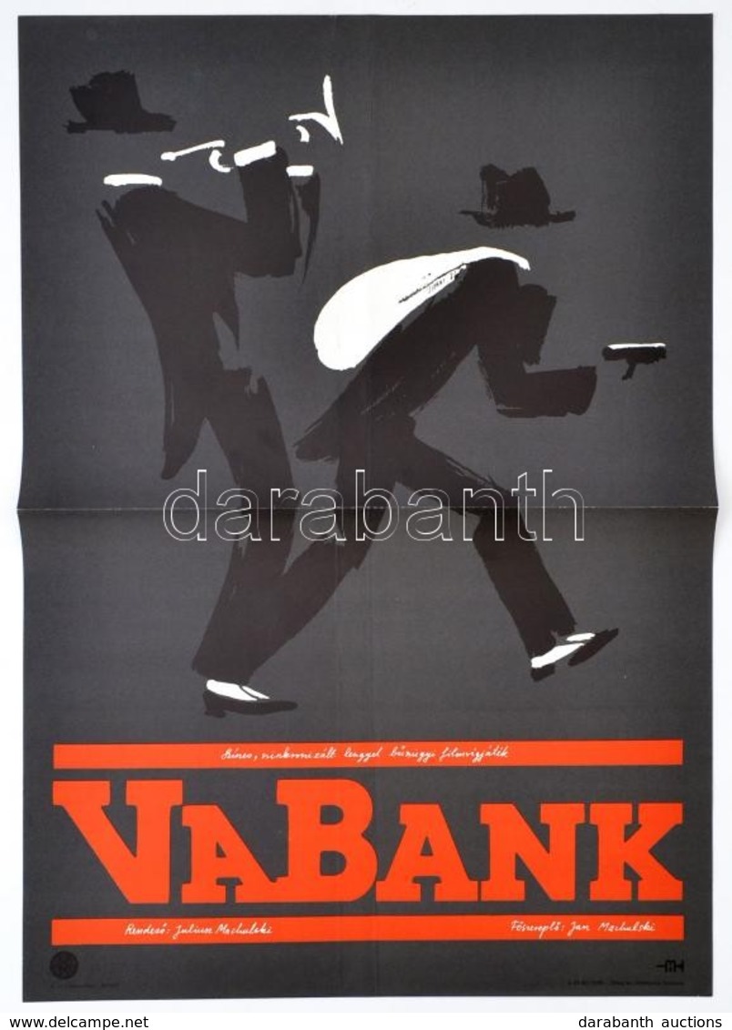 1981 Szirányi István (1951-): Vabank, Lengyel Film Plakát, Hajtott, 56x39 Cm - Altri & Non Classificati