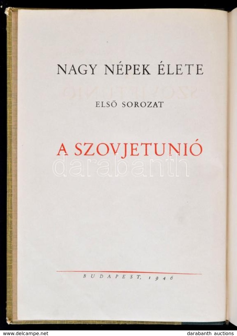 Dr. Bolgár Erik: A Szovjetunió I. Kötet. Bp., 1946, Athenaeum. Kiadói Félvászon Kötés, Kissé Kopottas állapotban. - Sin Clasificación