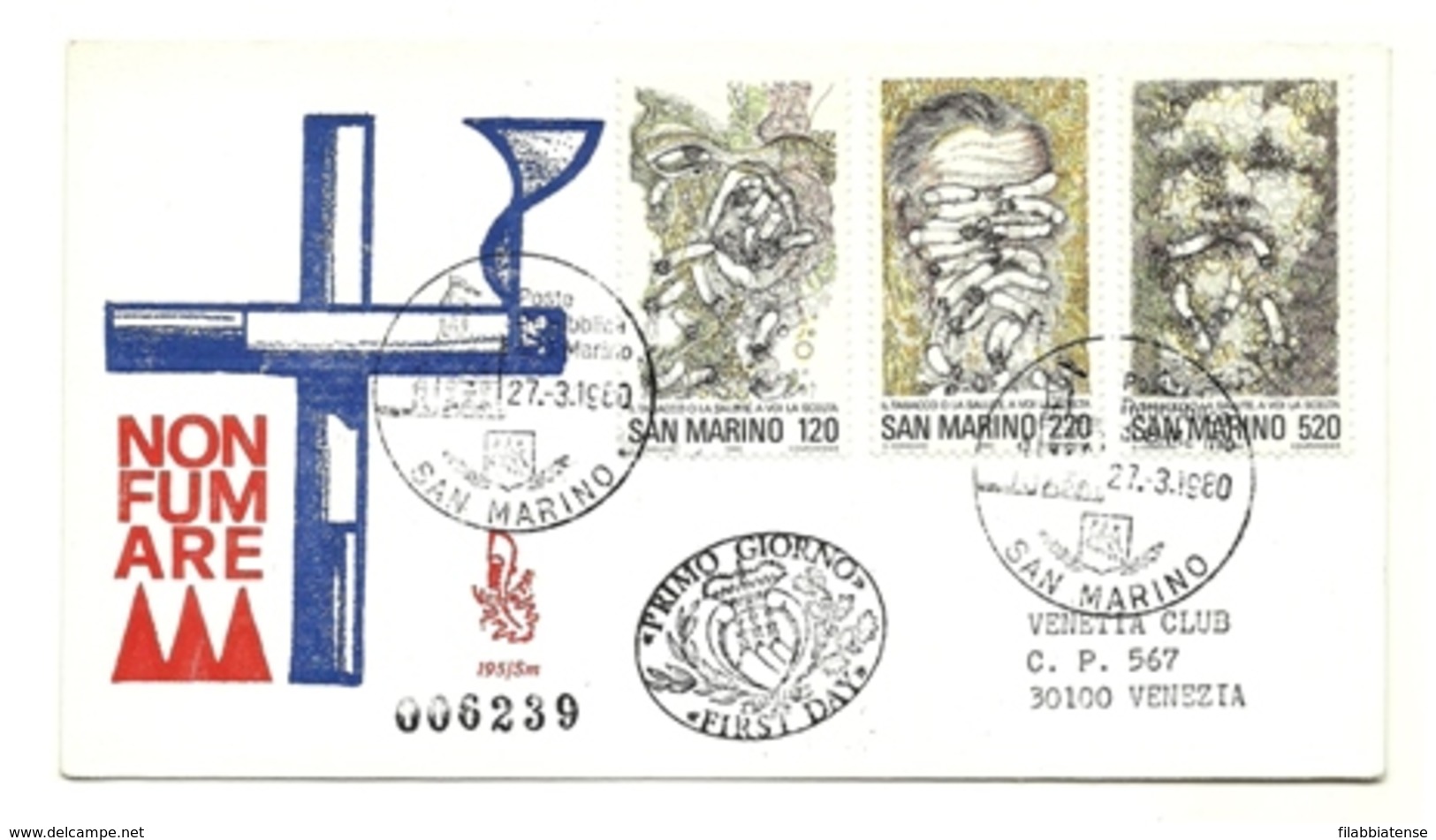 1980 - San Marino 1050/52 Lotta Al Tabagismo - FDC - Medicina