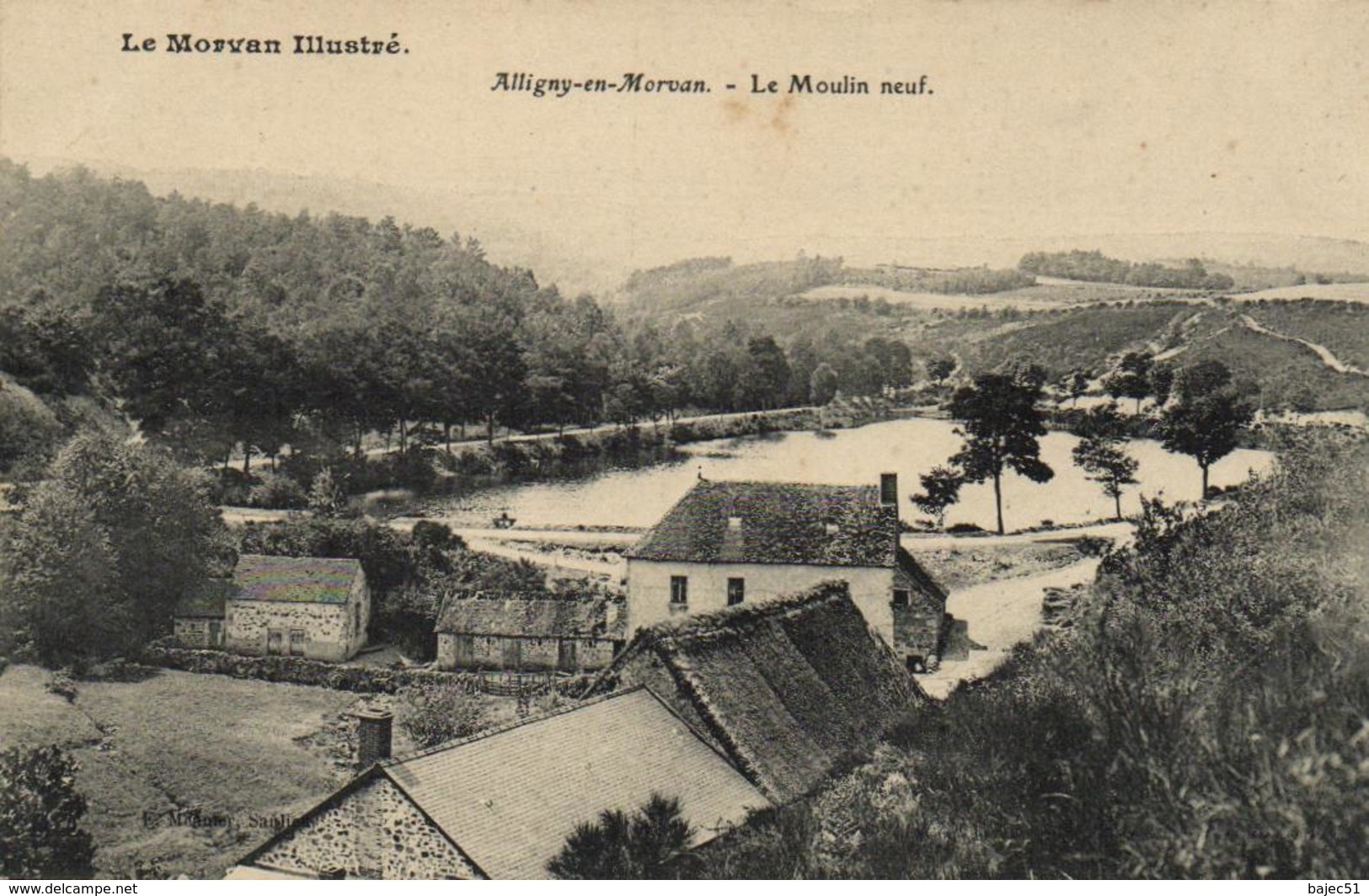 1 Cpa Alligny En Morvan - Le Moulin Neuf - Autres & Non Classés