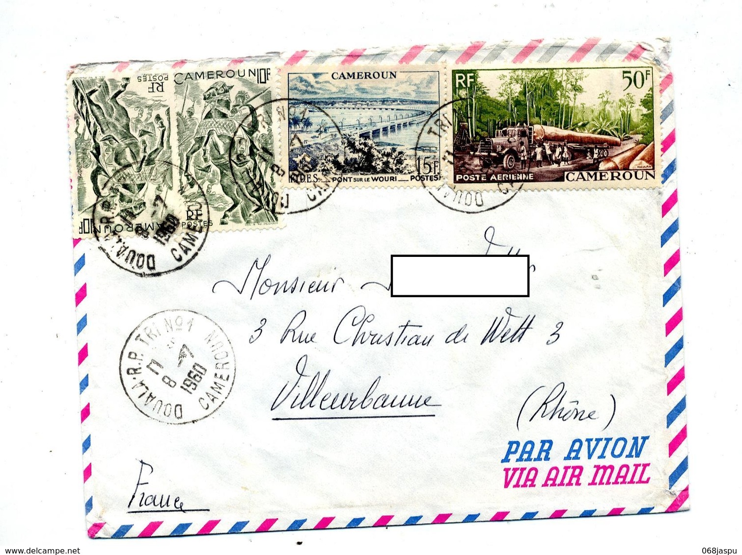 Lettre Cachet Douala Sur Guerrier Pont Bois Curiosité  Periode - Lettres & Documents
