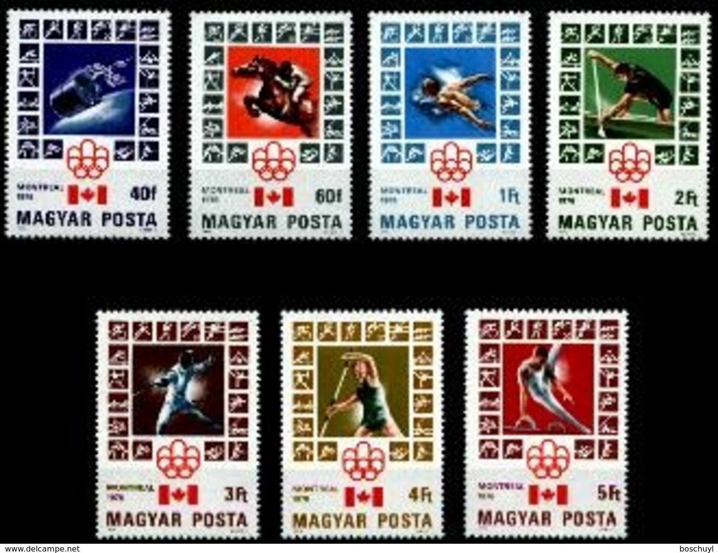 Hungary, 1976, Olympic Summer Games Montreal, Sports, MNH Perforated, Michel 2125-2131A - Autres & Non Classés