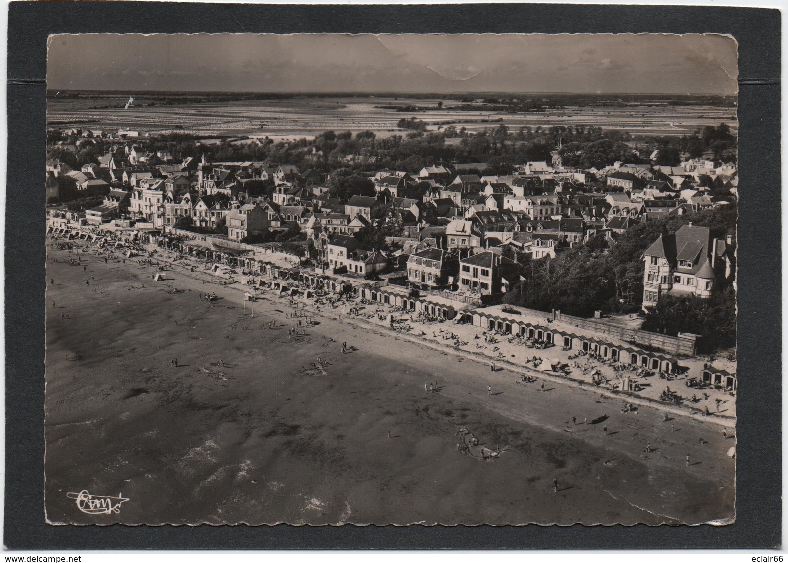 80 Le Crotoy Vue Aérienne Ensemble De La Plage Et De La Ville 1950 CPSM Grd Format 1953 état Impeccable - Le Crotoy