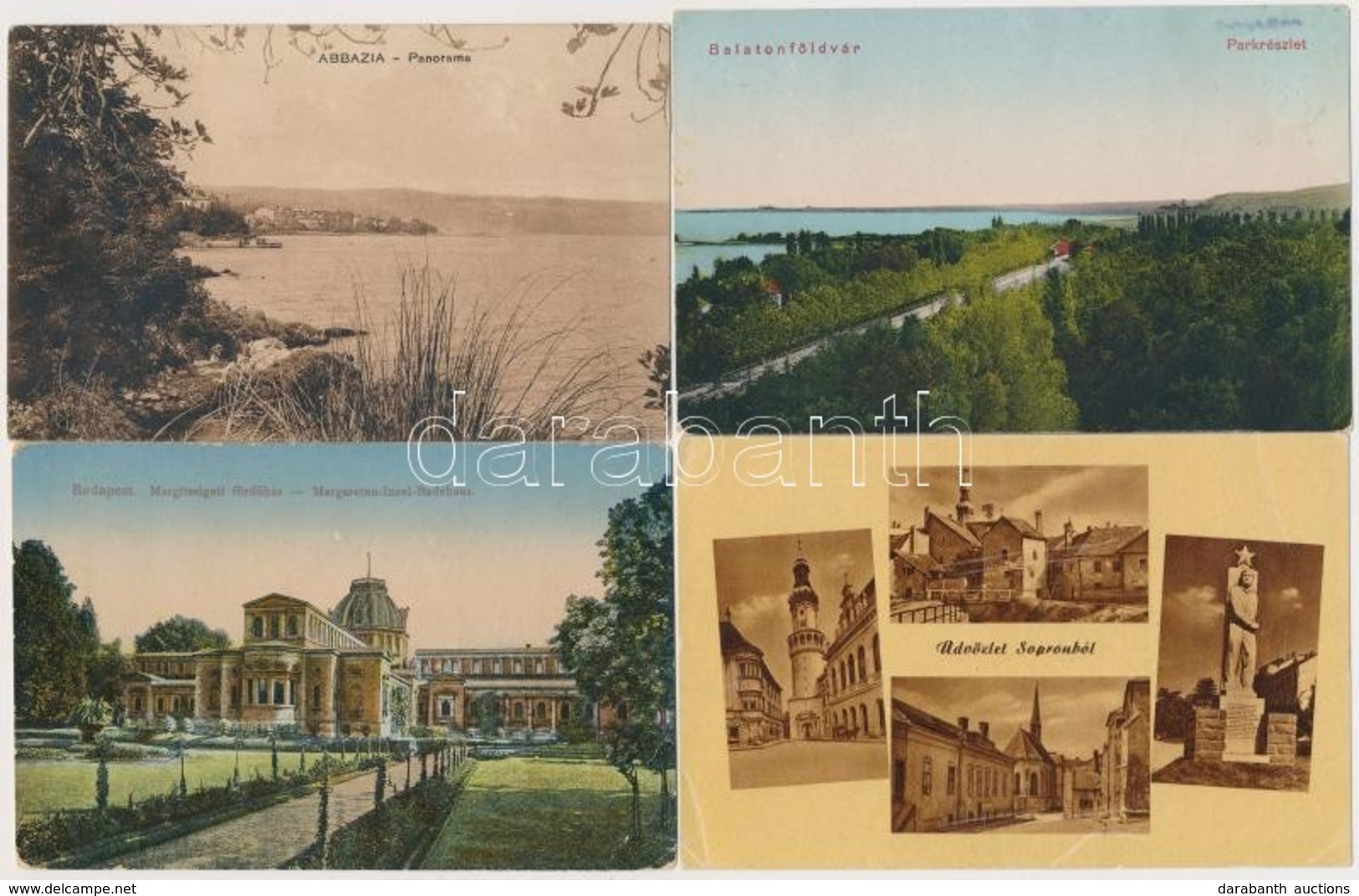 * 17 Db RÉGI Magyar Városképes Lap, Sok Budapest, Balaton, Sopron / 17 Pre-1945 Hungarian Town-view Postcards, Many Buda - Unclassified