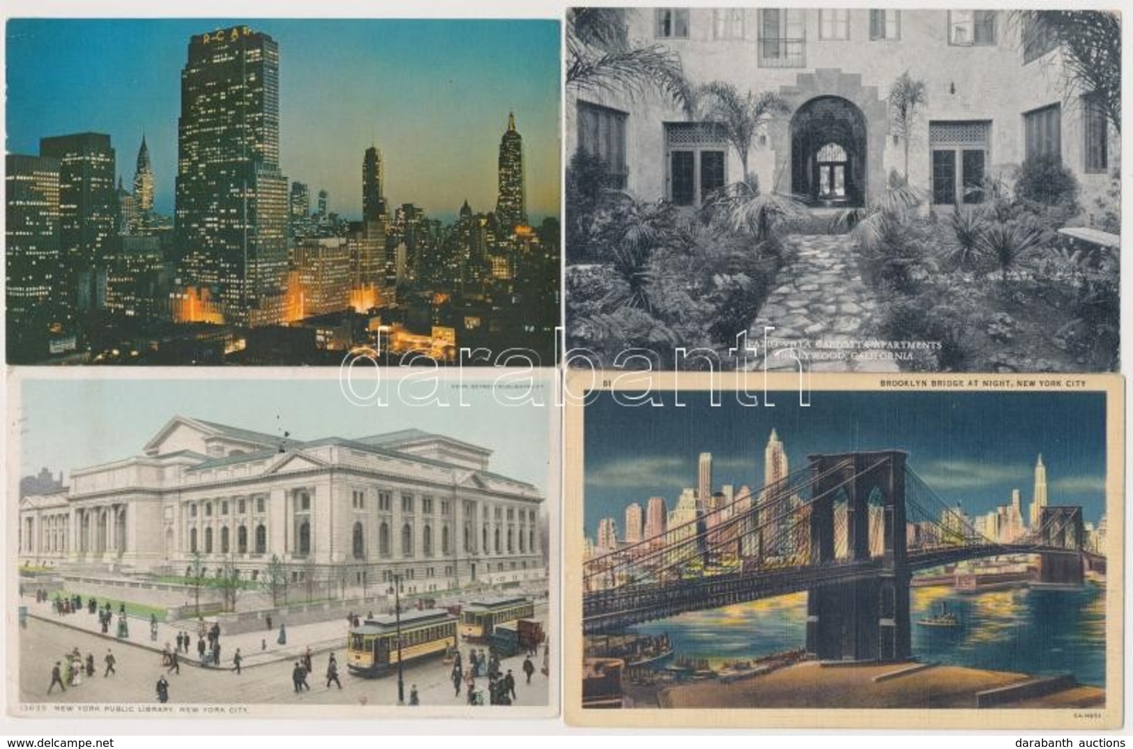** * 20 Db Főleg RÉGI Amerikai Városképes Lap / 20 Mostly Pre-1945 American Town-view Postcards - Unclassified