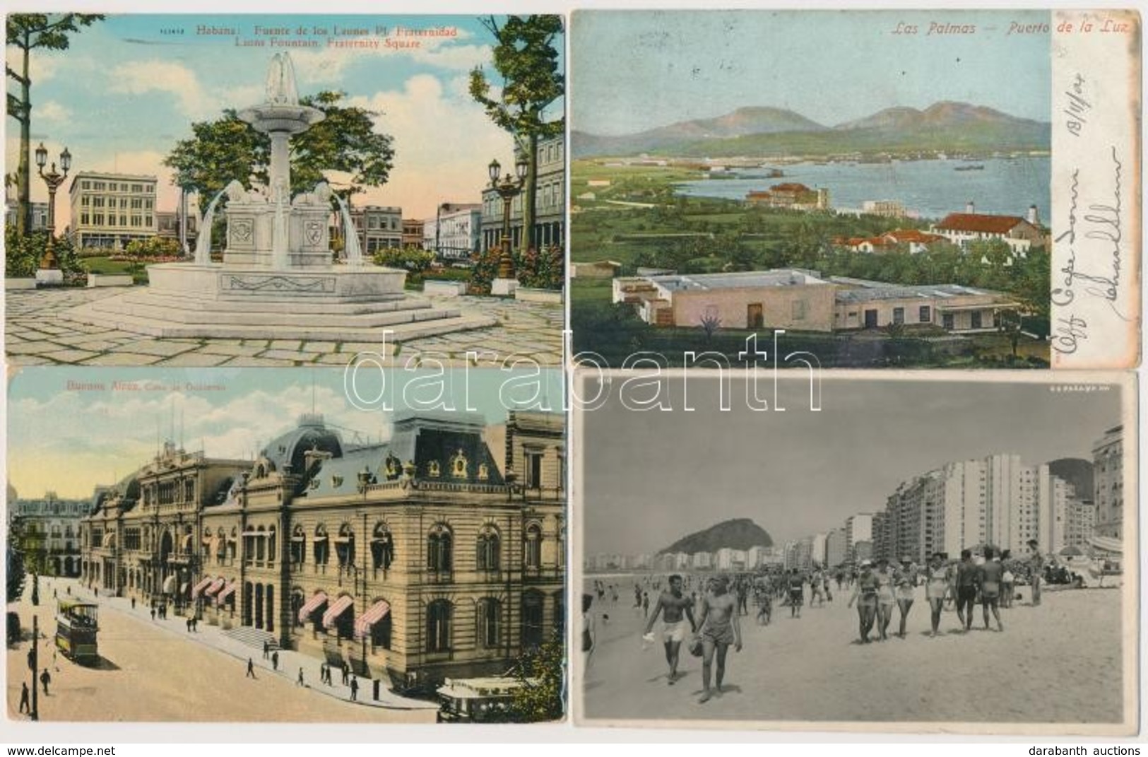 9 Db RÉGI Dél-amerikai Városképes Lap / 9 Pre-1945 Town-view Postcards From South-America - Unclassified