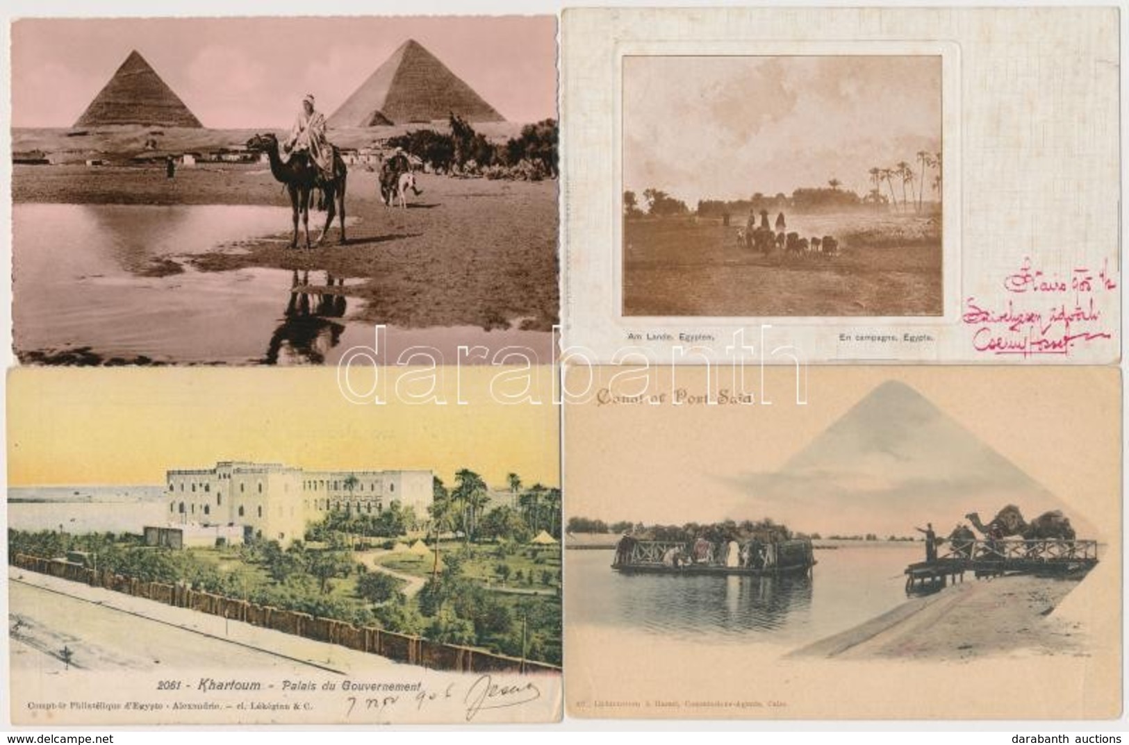 ** * 6 Db RÉGI Egyiptomi Városképes Lap / 6 Pre-1945 Town-view Postcards From Egypt - Unclassified