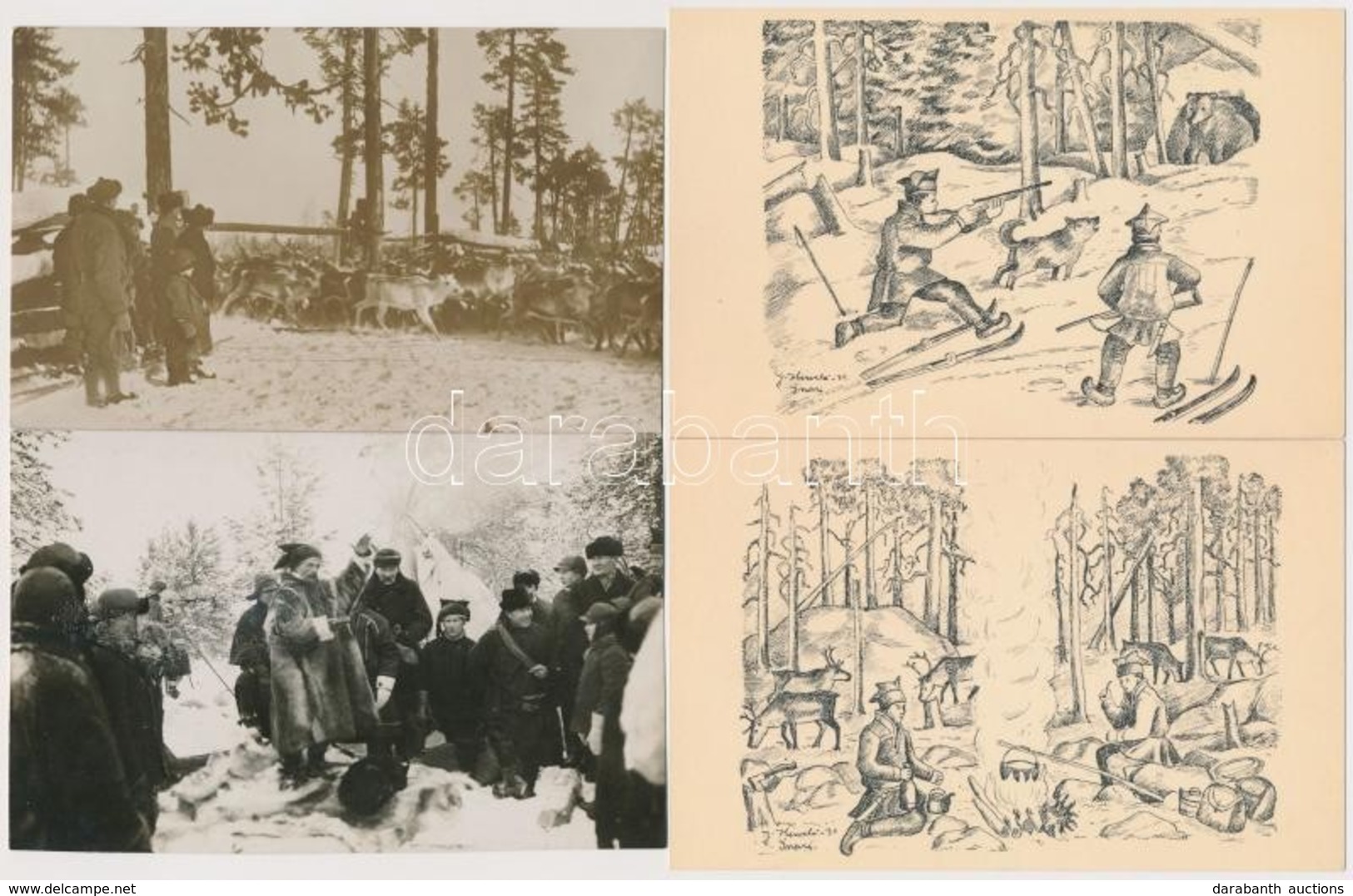 ** 6 Db RÉGI Lappföldi Városképes Lap / 6 Pre-1945 Town-view Postcards From Lapland - Unclassified
