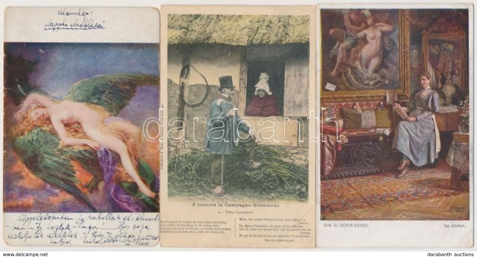 ** * 35 Db RÉGI Művészlap / 35 Pre-1945 Art Motive Postcards - Non Classés