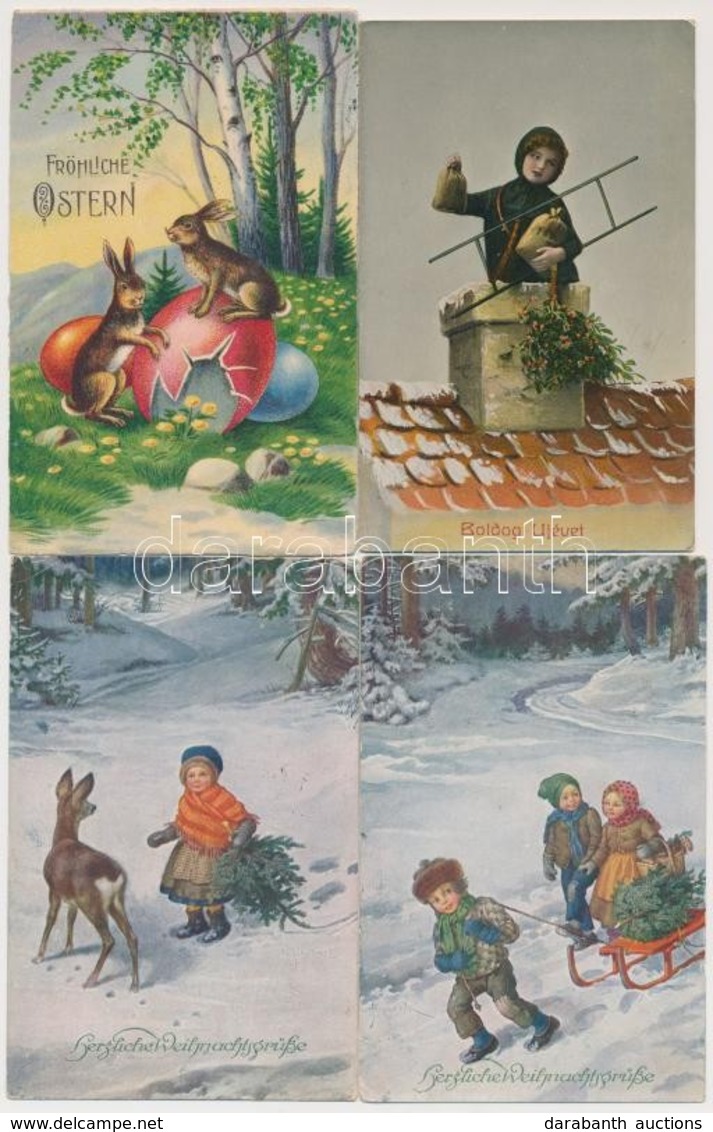 ** * 7 Db RÉGI üdvözlőlap / 7 Pre-1945 Greeting Art Postcards - Ohne Zuordnung