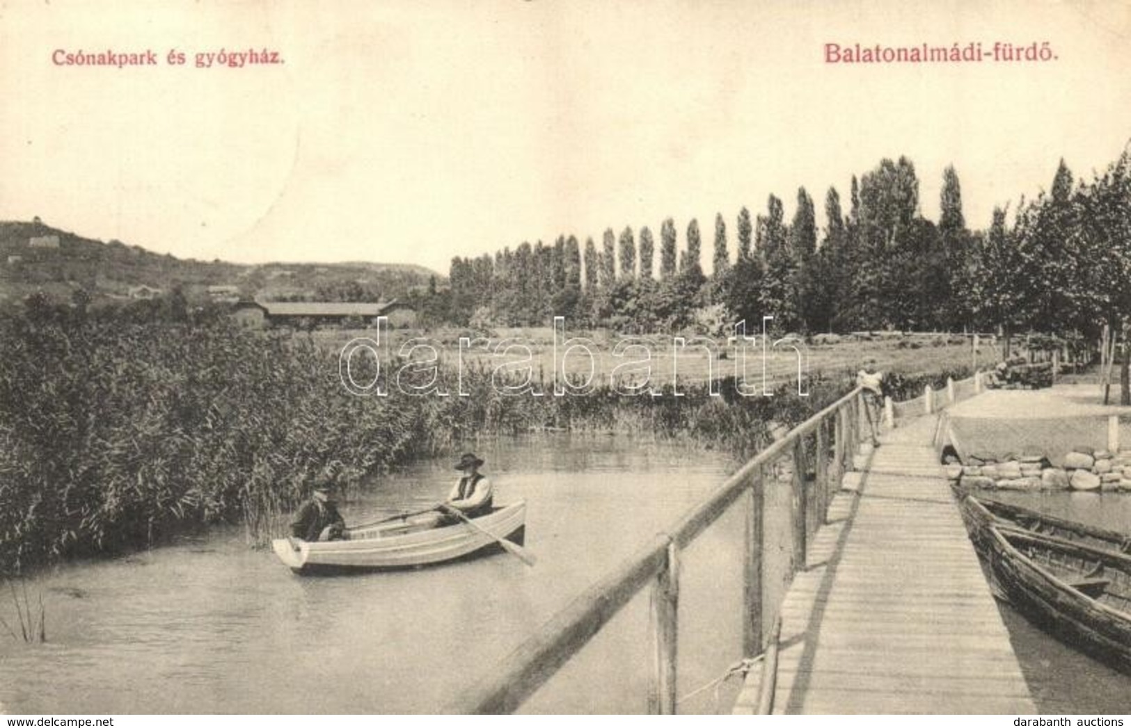 T2 Balatonalmádi-fürdő, Csónakpark és Gyógyház. Fodor Ferenc Kiadása - Ohne Zuordnung