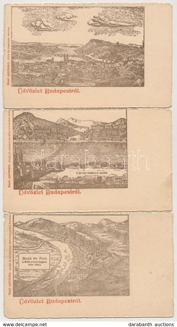 ** Budapest. Török és Kremszner Kiadása - 3 Db Régi Képeslap / 3 Pre-1900 Postcards - Non Classés