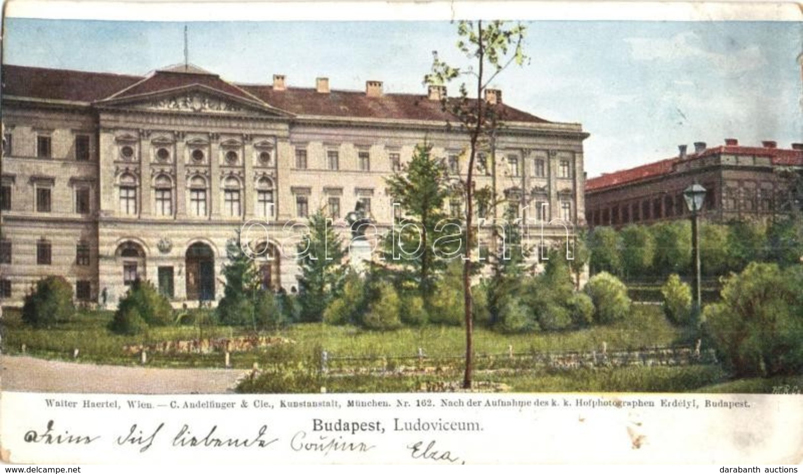 T2/T3 1899 Budapest VIII. M. K. Honvéd Ludovika Akadémia, Ludoviceum. Walter Haertel (kis Szakadás / Small Tear) - Unclassified