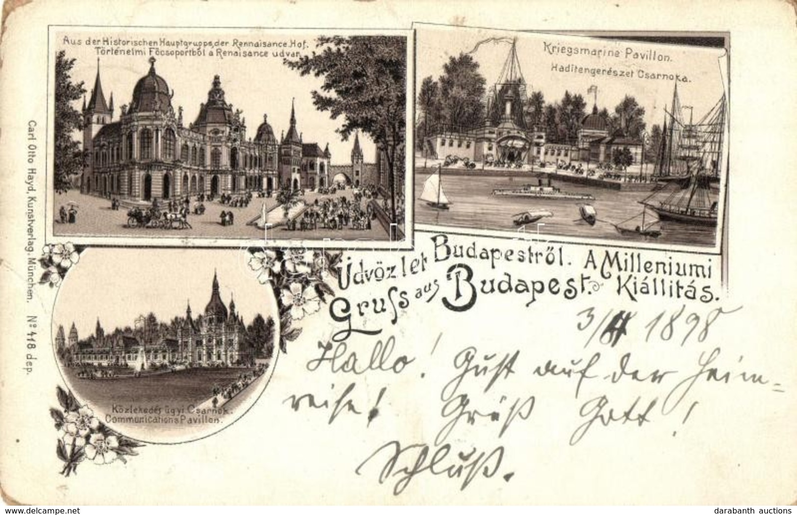 * T3 1898 Budapest XIV. Városliget, Történelmi Főcsoportból A Reneszánsz Udvar, Haditengerészet Csarnoka, Közlekedésügyi - Unclassified