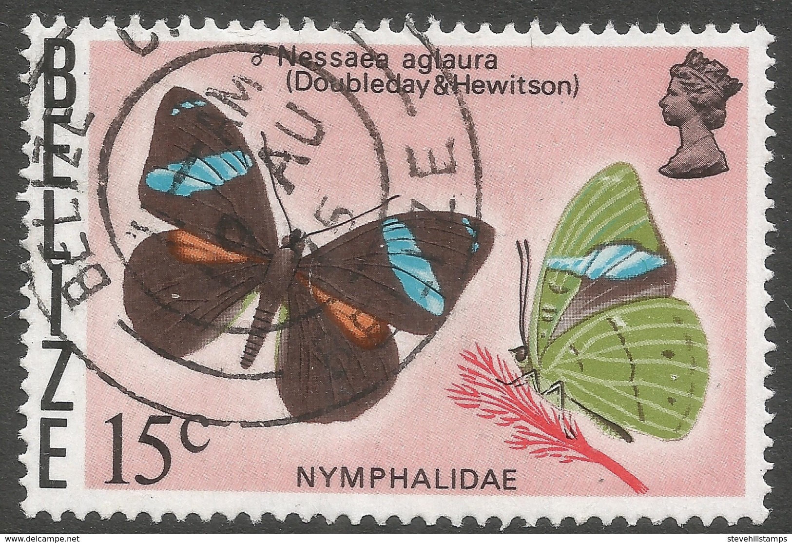 Belize. 1974 Butterflies Of Belize. 15c Used. SG 410 - Belize (1973-...)