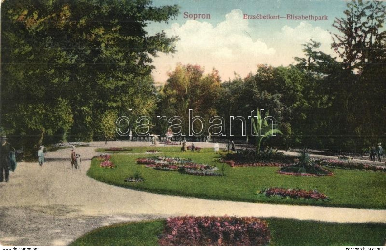 T2/T3 1914 Sopron, Erzsébet Kert, Park. Kiadja Piri Dániel (EK) - Unclassified