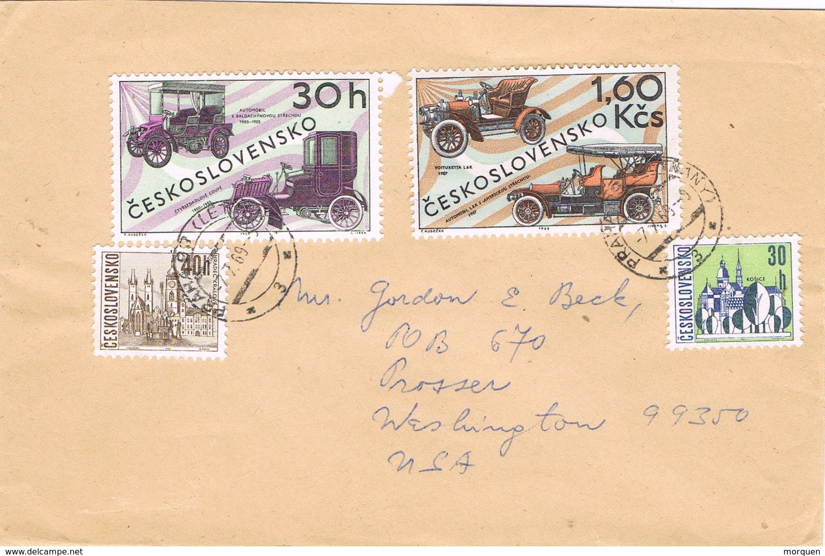 31202. Carta PRAHA (Checoslovaquia) 1969 Circulada To USA - Cartas & Documentos
