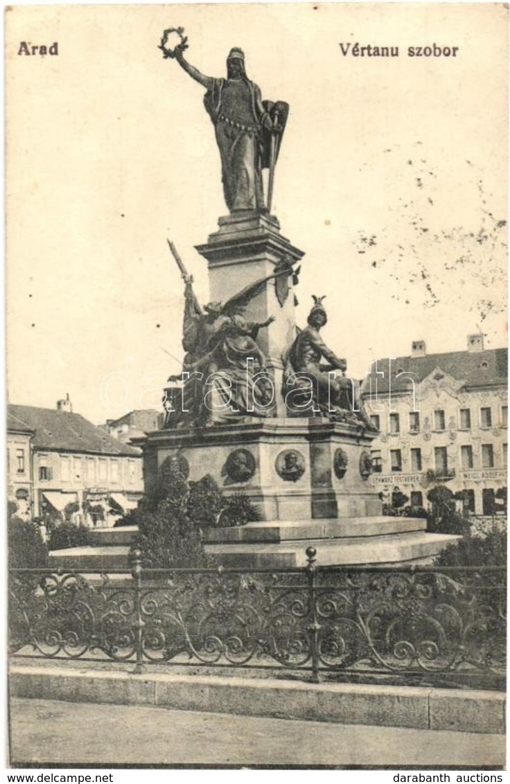 T3 Arad, Vértanú Szobor, Schwart Testvérek és Weigl Adolf üzlete / Martyrs Statue, Shops (fa) - Sin Clasificación