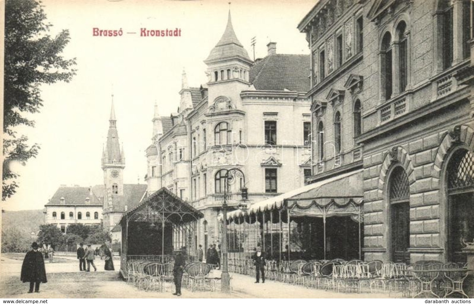 ** T2 Brassó, Brasov, Kronstadt; Rezső Körút, étterem Terasz / Street, Restaurant Terrace - Ohne Zuordnung