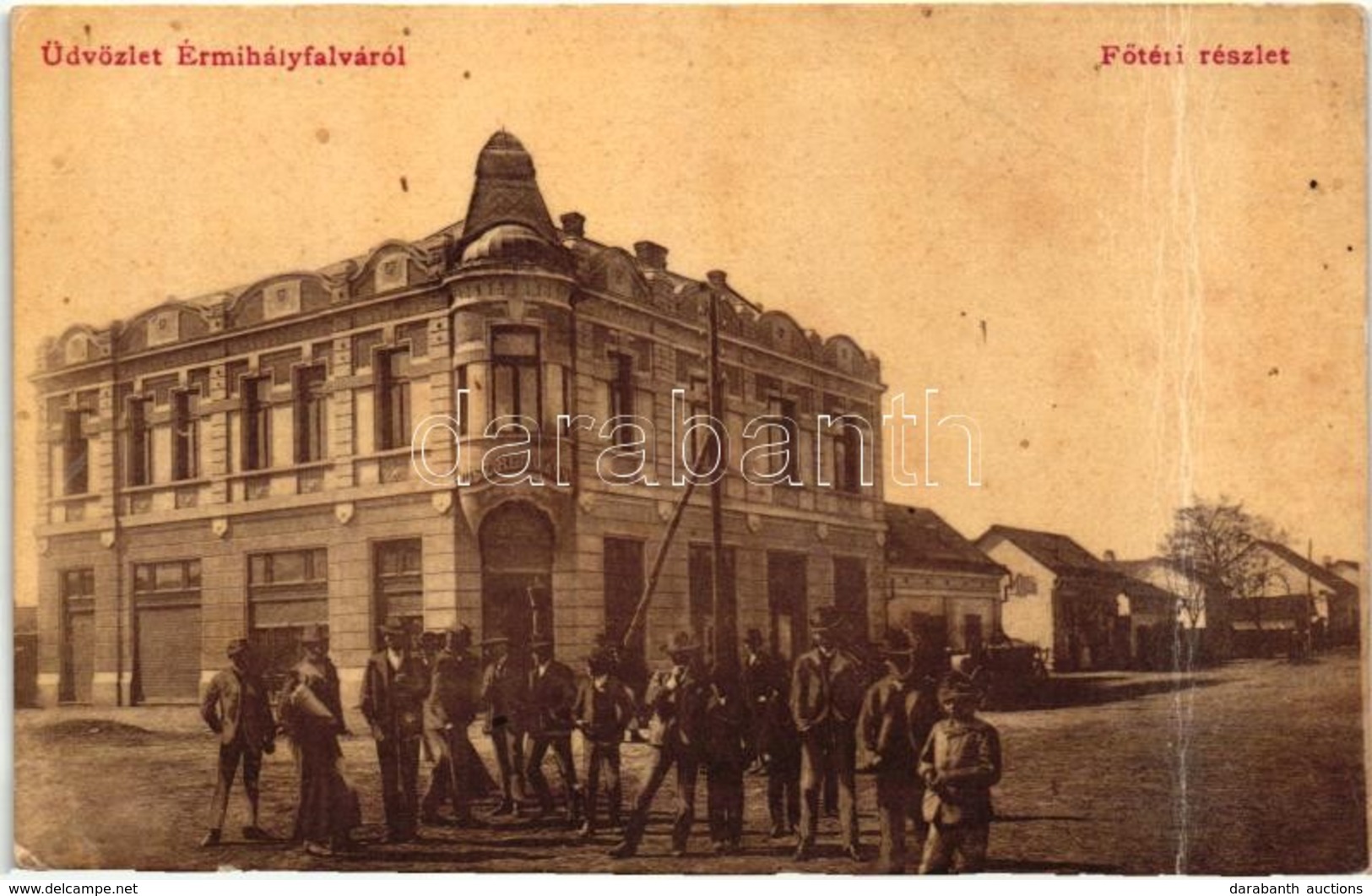 T3/T4 Érmihályfalva, Valea Lui Mihai; Fő Tér, Grosz Hermann üzlete, W. L. / Main Square, Shops (fa) - Sin Clasificación