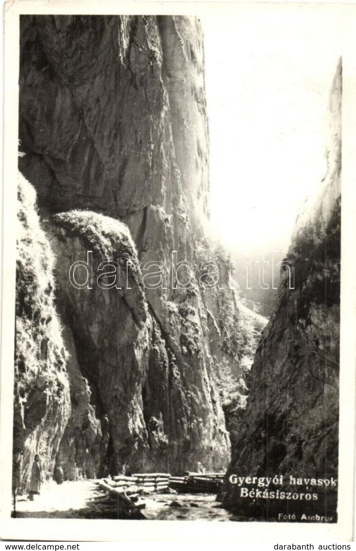 T2/T3 1941 Gyergyói-havasok, Muntii Giurgeu; Békás-szoros / Cheile Bicazului. Ambrus Photo (EK) - Unclassified