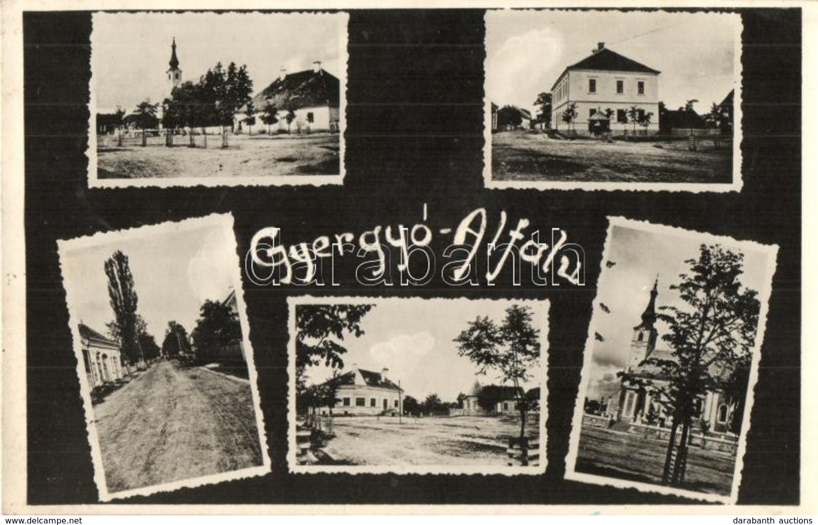 T2 Gyergyóalfalu, Alfalau, Untersdorf, Joseni; Templom, Utcaképek / Church, Street View - Non Classés