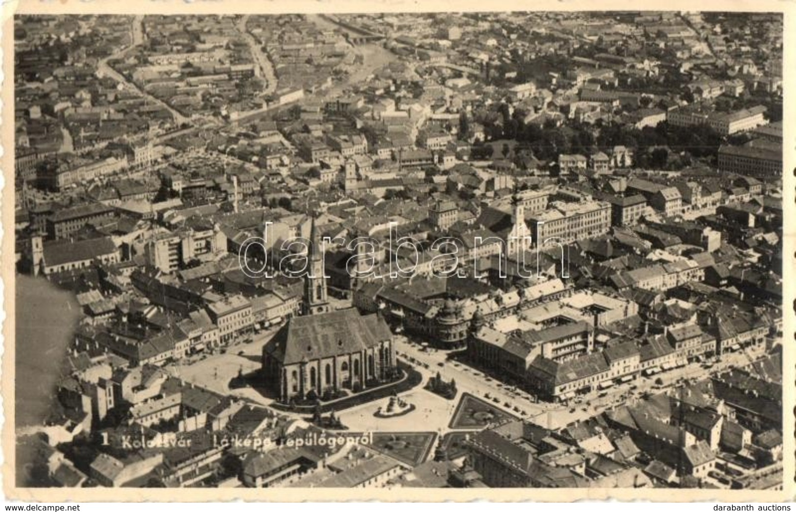 T2/T3 Kolozsvár, Cluj; Látkép Repülőgépről / Aerial View, '1940 Kolozsvár Visszatért' So. Stpl. (EK) - Non Classés