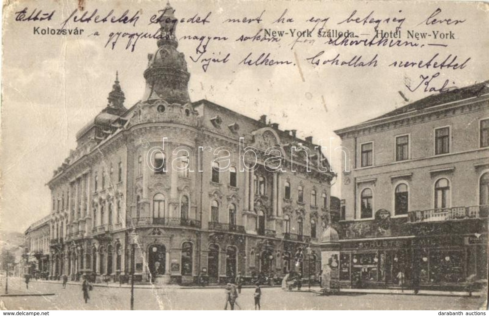 * T3 Kolozsvár, Cluj; New York Szálloda, Schuster Emil üzlete és Saját Kiadása / Hotel New York, Publisher's Shop (fa) - Unclassified