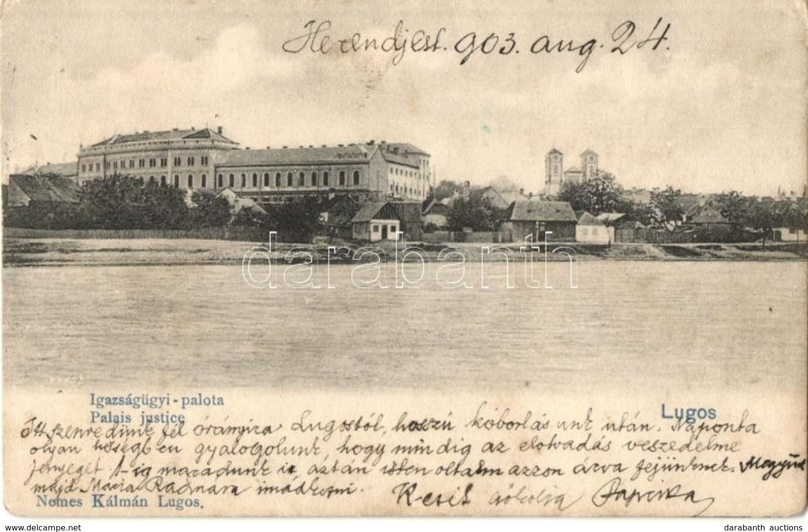 * T2/T3 1903 Lugos, Lugoj; Igazságügyi Palota, Nemes Kálmán Kiadása / Palace Of Justice (Rb) - Unclassified
