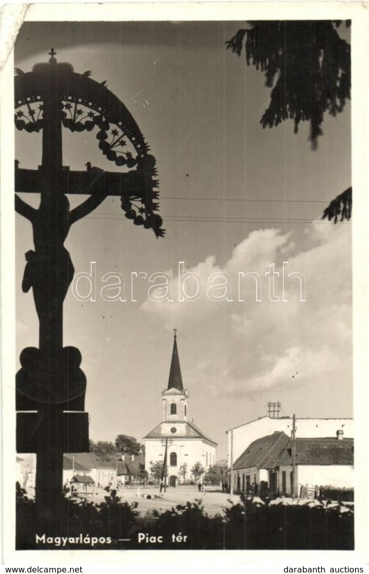 T2/T3 Magyarlápos, Oláhlápos, Targu Lapus; Piac Tér, Templom / Market Square, Church (EK) - Ohne Zuordnung