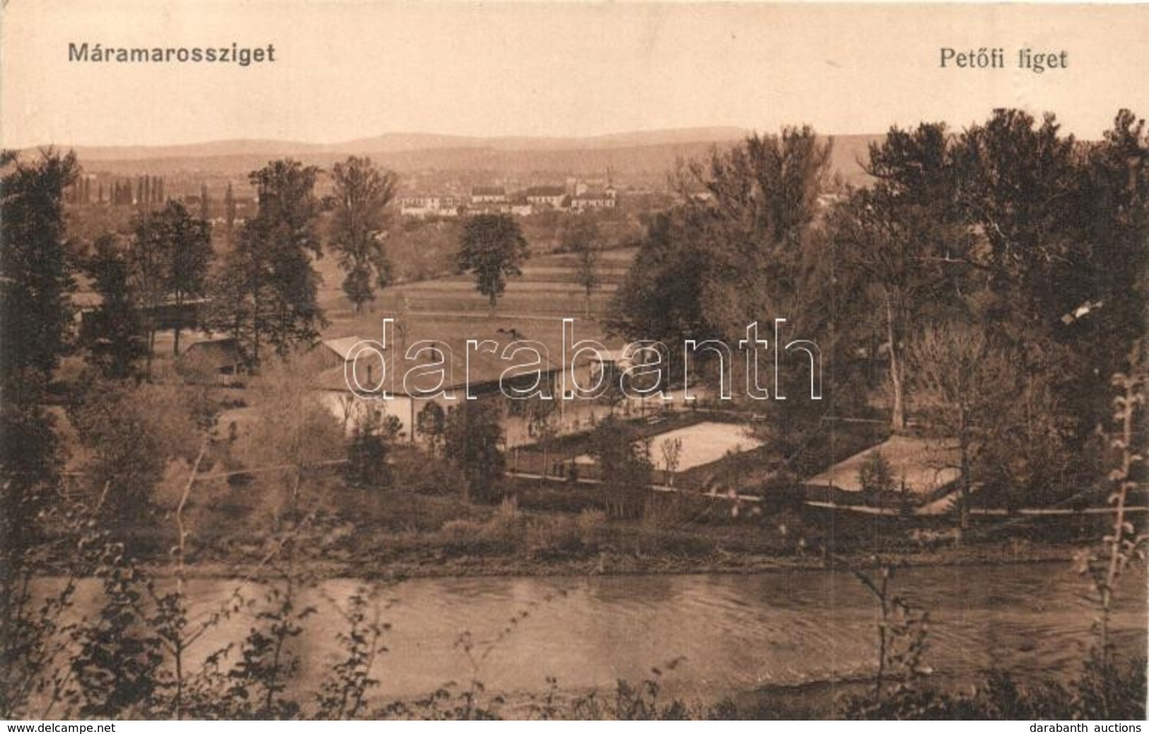 T2 Máramarossziget, Sighetu Marmatei; Petőfi Liget / Park + K.u.K. Militarzensur Czernowitz - Non Classés