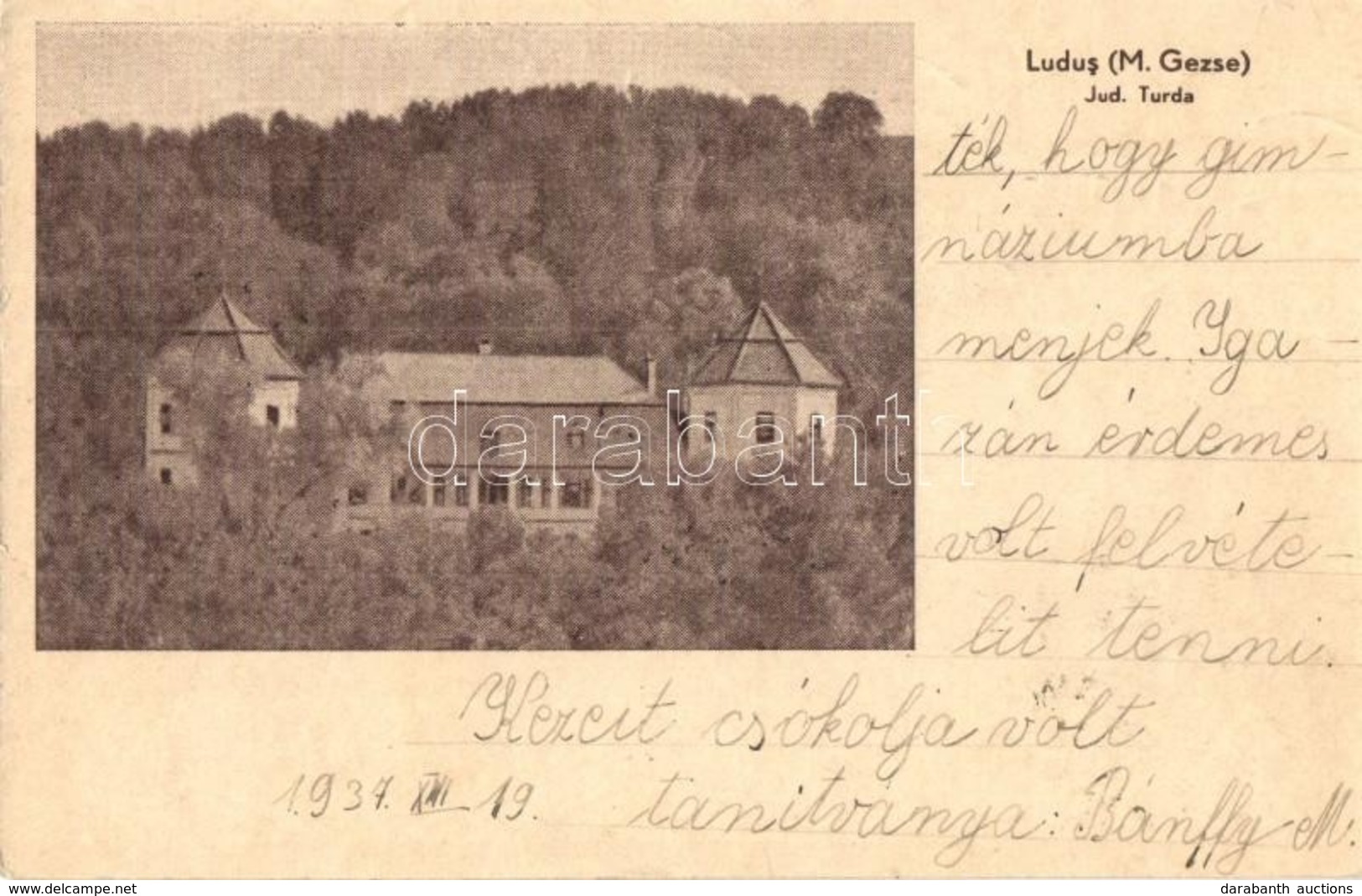 * T2/T3 1937 Marosgezse, Gheja (Ludus); Bánffy Kastély / Schloss /  Castle  (Rb) - Ohne Zuordnung
