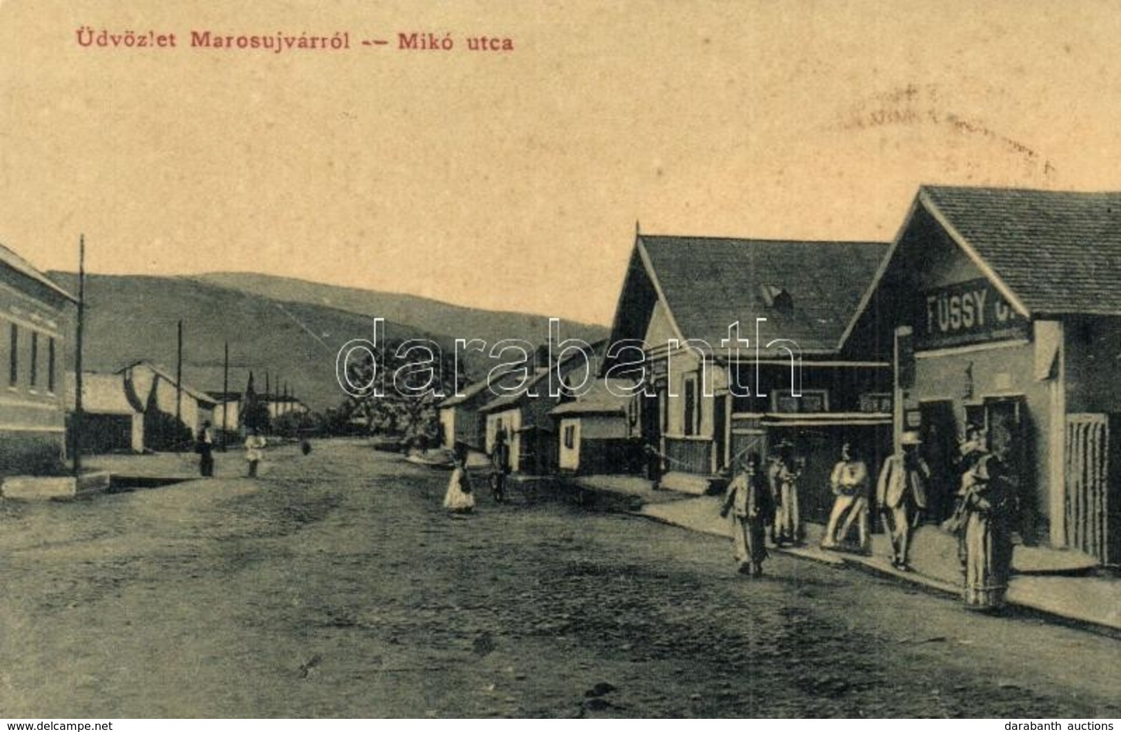 * T2 Marosújvár, Ocna Mures; Mikó Utca, Füssy J. üzlete. W. L. 1593. / Street View, Shop - Unclassified