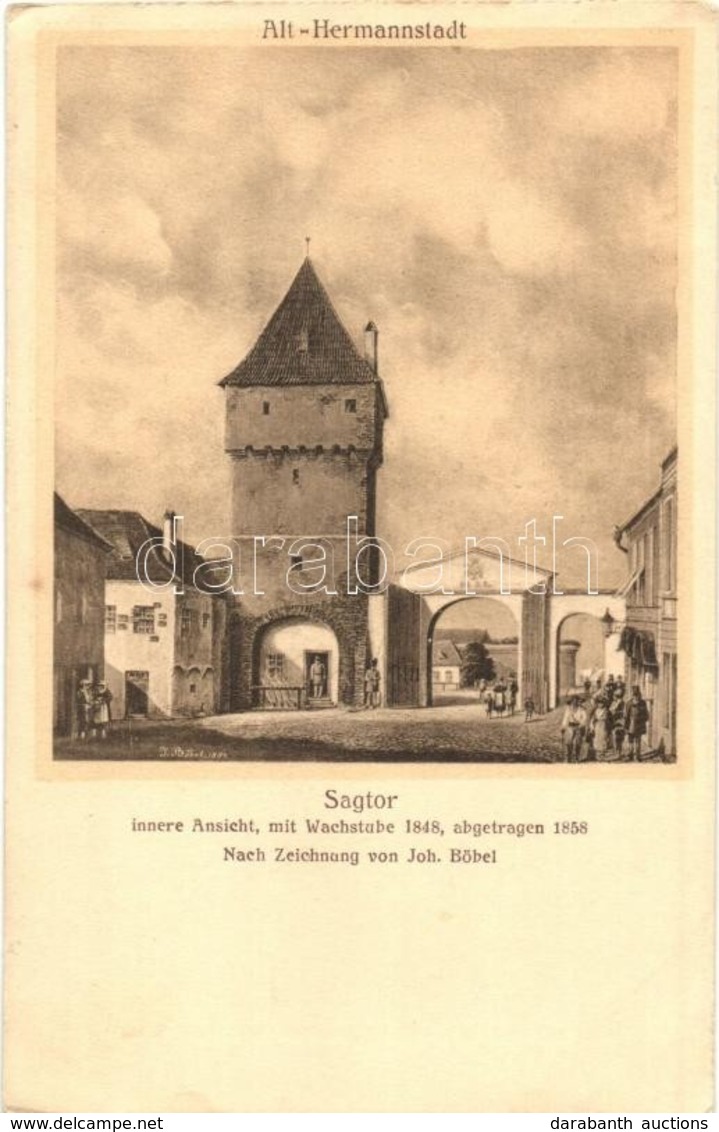 ** T2/T3 Nagyszeben, Hermannstadt, Sibiu; Sagtor Innere Ansicht Mit Wachstube 1848, Abgetragen 1858. Nach Zeichnung Von  - Unclassified