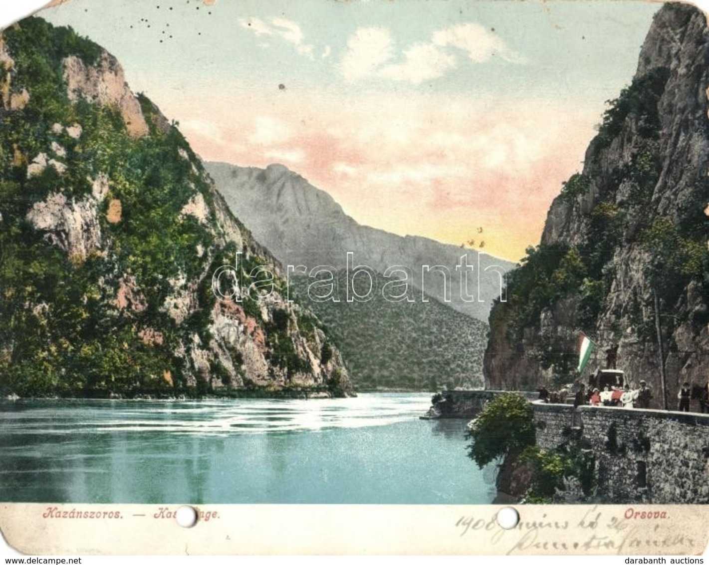 * T4 1908 Orsova, Kazán-szoros, Vaskapu. Hutterer G. / Cazane, Portile De Fier (14 Cm X 17,5 Cm) (non PC) (b) - Non Classés