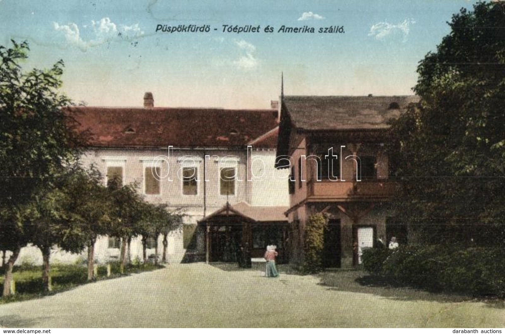 T2/T3 1916 Püspökfürdő, Szentlászlófürdő, Baile 1 Mai; Tóépület, Amerikai Szálló / Hotels  (EK) - Unclassified